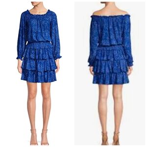 Elegant Blue Ruffle Dress